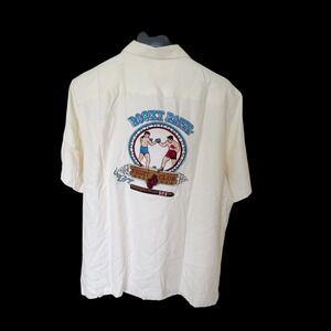 Rocky Patel Fight Club Silk Camp Shirt XL Cream Cigar Boxing Embroidered